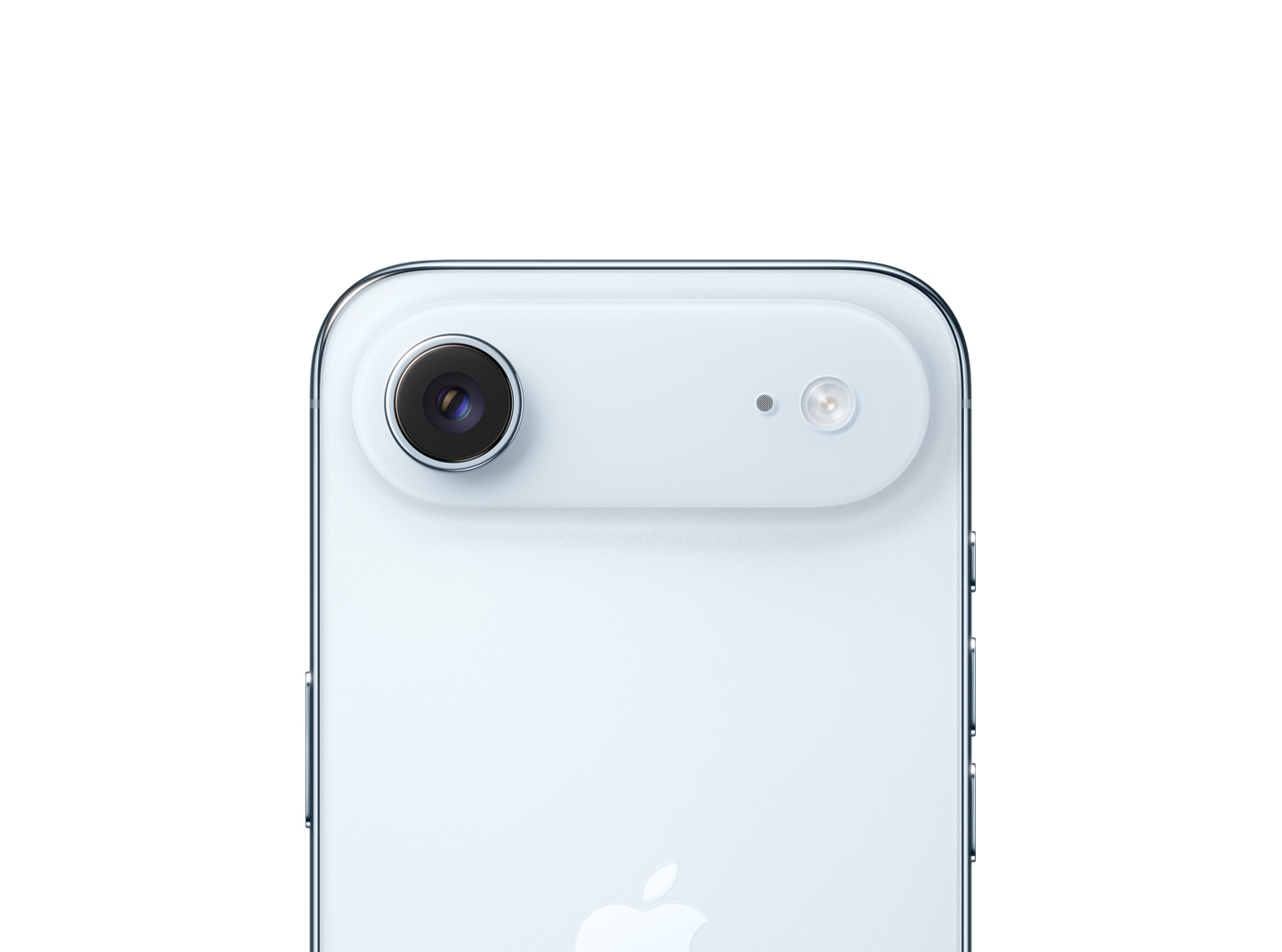 iPhone Air, himmelsblå baksida, Fusion-huvudkamerasystem i platån högst upp