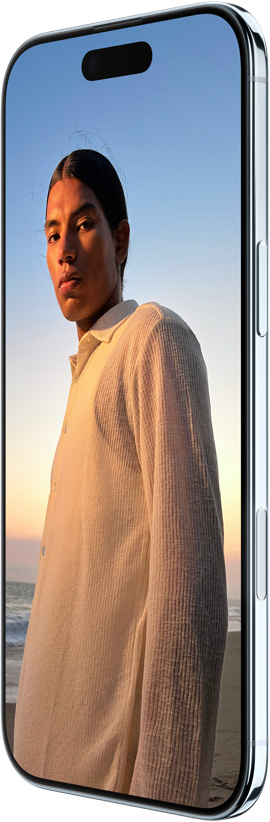 iPhone Air, himmelsblå baksida, Fusion-huvudkamerasystem i platån högst upp